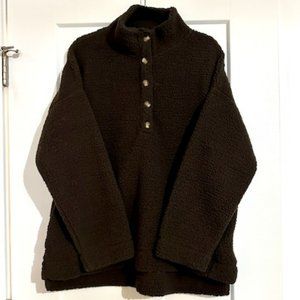 NWT Aerie Chocolate Brown Teddy Bear Pullover - Size L